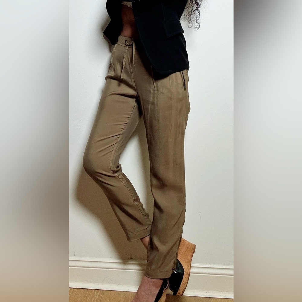 Zara Ankle Pants in Khaki Green Size Small